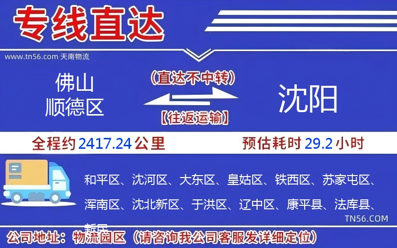 佛山順德區到沈陽物流公司 佛山順德區到沈陽物流公司
