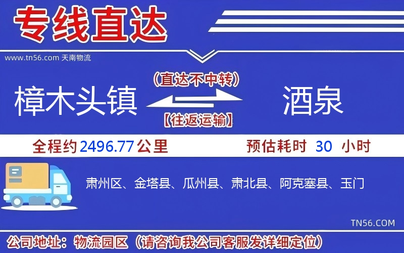 樟木頭鎮到酒泉物流公司