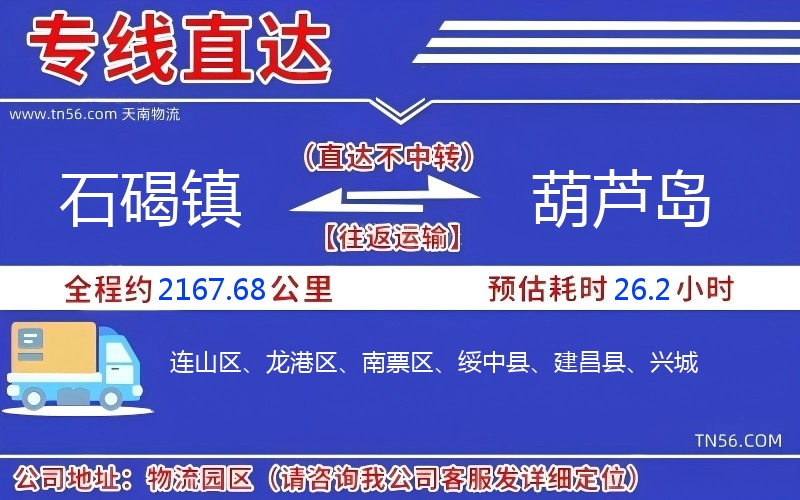 石碣鎮到葫蘆島物流公司