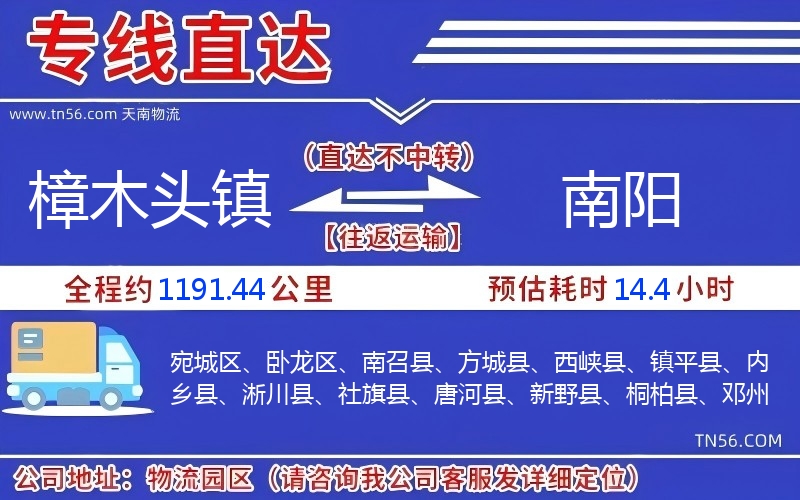 樟木頭鎮(zhèn)到南陽物流公司