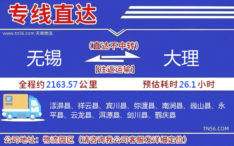 無錫到大理物流公司