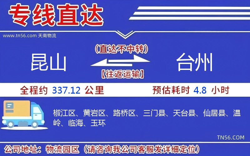 昆山到臺州物流公司